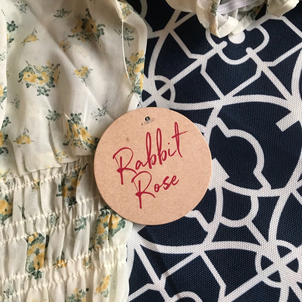 Rabbit Rose sheer crop top